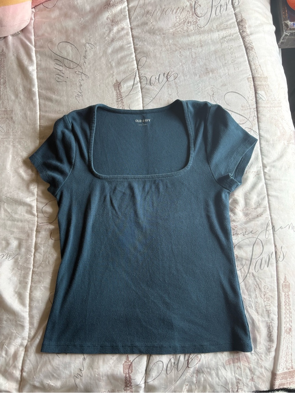Old Navy Teal Square-Neck Short Sleeve Tee